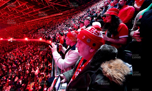 221125 - Wales v New Zealand, Quilter Nations Series - A general view of the Principality Stadium during the anthems