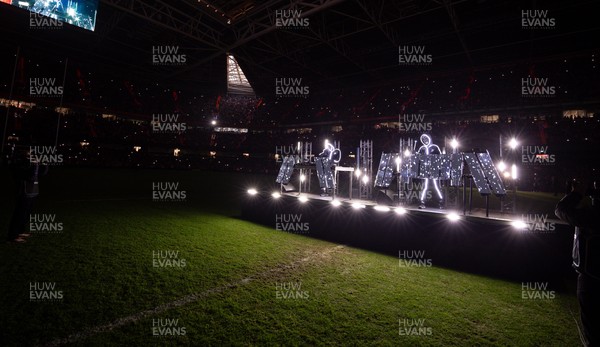 221125 - Wales v New Zealand, Quilter Nations Series -The Stickmen Project perform at half time