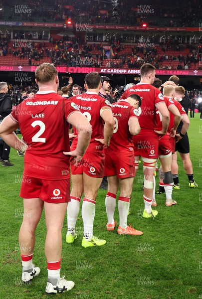 221125 - Wales v New Zealand, Quilter Nations Series - Wales players at the end of the match