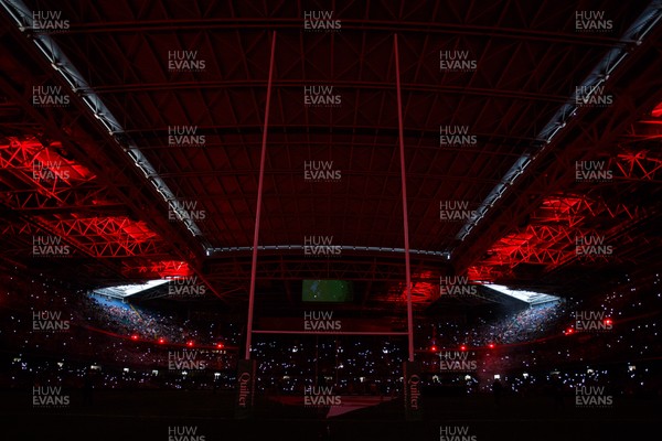 221125 - Wales v New Zealand - Quilter Nations Series - Pre-match fireworks, pyrotechnics and light show
