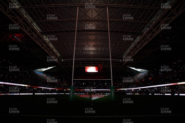 221125 - Wales v New Zealand - Quilter Nations Series - Pre-match fireworks, pyrotechnics and light show