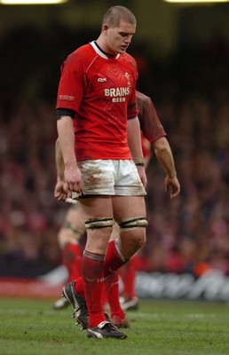 25.11.06  Wales v New Zealand Wales Ian Evans feels the pain. 
