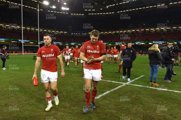 251117 - Wales v New Zealand - Under Armour Series - Gareth Davies and Dan Biggar of Wales at the end of the game