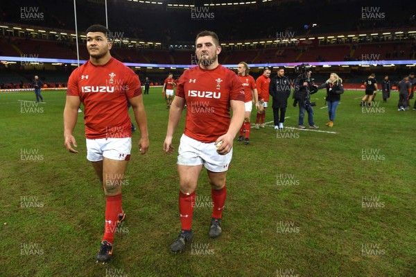 251117 - Wales v New Zealand - Under Armour Series - Leon Brown and Wyn Jones of Wales at the end of the game