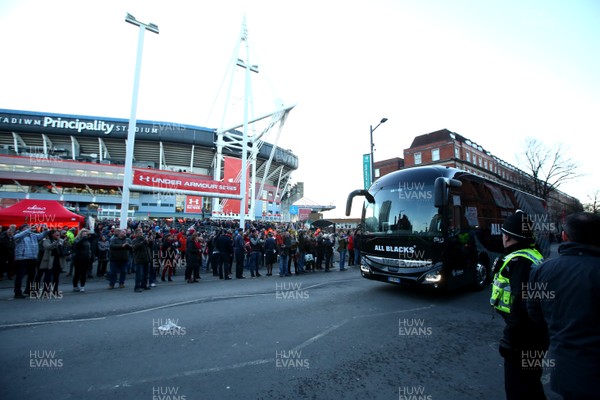 251117 Wales v New Zealand - Under Armour 2017 Series -  The New Zealand All Blacks squad arrive at the ground