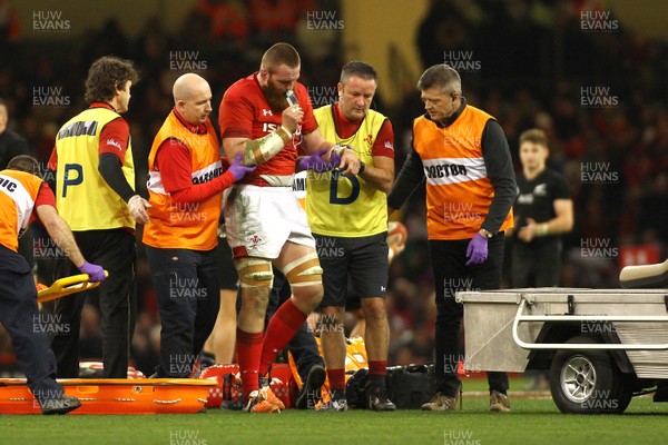 251117 Wales v New Zealand - Under Armour 2017 Series -  Jake Ball of Wales leaves the field injured