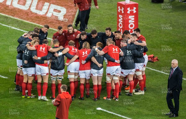 111117 Wales v Zealand - Welsh team huddle before kick off 