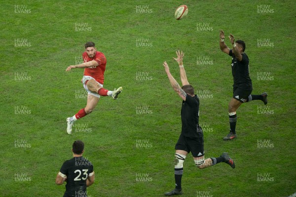 111117 Wales v Zealand - Owen Williams of Wales clears the ball