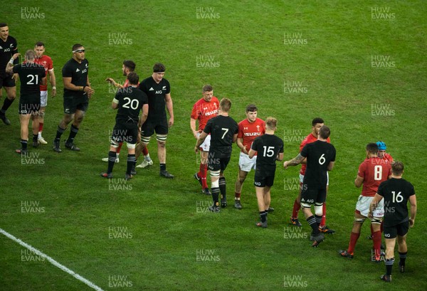 111117 Wales v Zealand - Players shake hands at the end of the game 