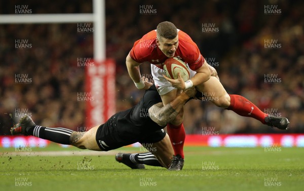251117 - Wales v New Zealand, Under Armour 2017 Series - Scott Williams of Wales  is tackled by Sonny Bill Williams of New Zealand