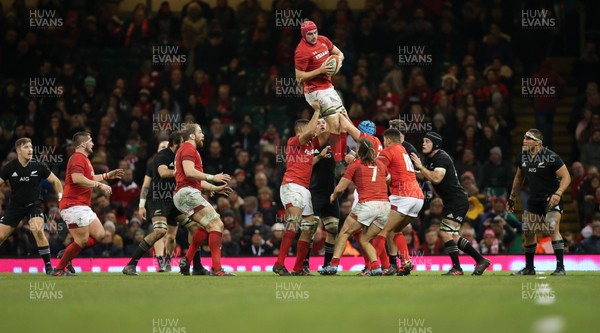 251117 - Wales v New Zealand, Under Armour 2017 Series - Cory Hill of Wales wins the line out ball