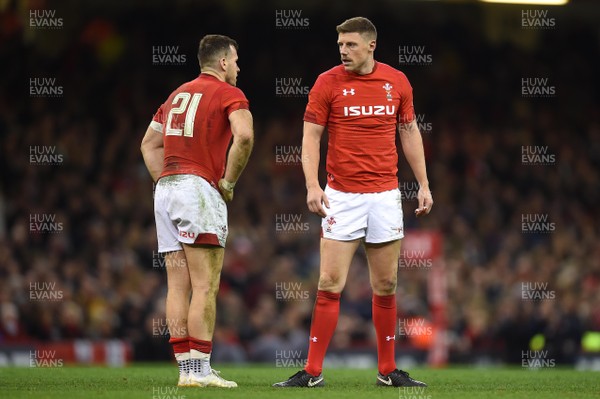 251117 - Wales v New Zealand - Under Armour Series - Gareth Davies and Rhys Priestland of Wales