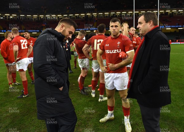 251117 - Wales v New Zealand - Under Armour Series - Rhys Webb, Gareth Davies and Martyn Phillips after the game