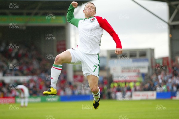 26.05.07 - Wales v New Zealand, Nationwide International Friendly Match, Wrexham Wales' Craig Bellamy celebrates his second goal 