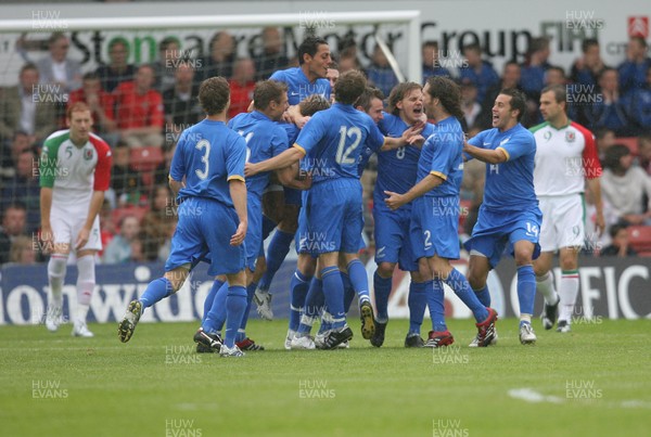 26.05.07 - Wales v New Zealand, Nationwide International Friendly Match, Wrexham New Zealand celebrate their first goal in the opening minutes of the match 