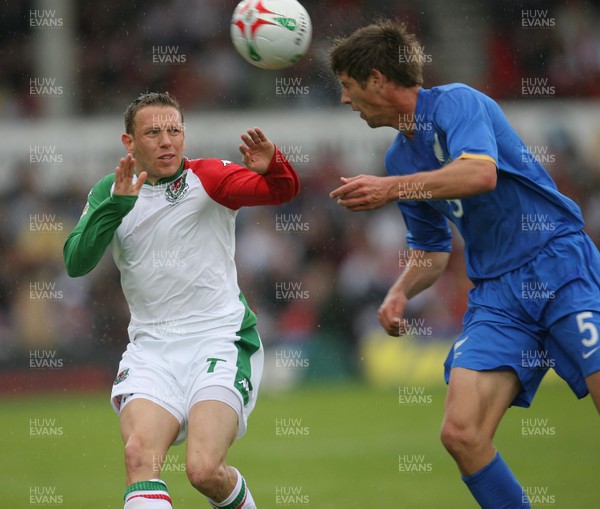 26.05.07 - Wales v New Zealand, Nationwide International Friendly Match, Wrexham New Zealand's Andy Boyens wins the ball from Wales' Craig Bellamy 