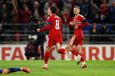 181125 - Wales v North Macedonia, FIFA World Cup European Qualifiers - Harry Wilson of Wales celebrates scoring a goal