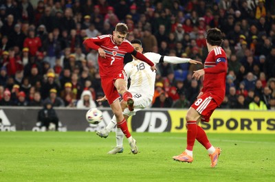 181125 - Wales v North Macedonia, FIFA World Cup European Qualifiers - David Brooks of Wales scores a goal