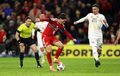 181125 - Wales v North Macedonia, FIFA World Cup European Qualifiers - Harry Wilson of Wales is challenged by Jani Atanasov of North Macedonia 