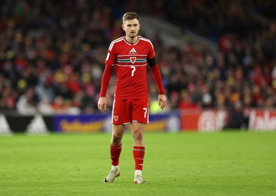 181125 - Wales v North Macedonia, FIFA World Cup European Qualifiers - David Brooks of Wales 