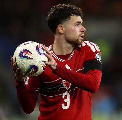 181125 - Wales v North Macedonia, FIFA World Cup European Qualifiers - Neco Williams of Wales 