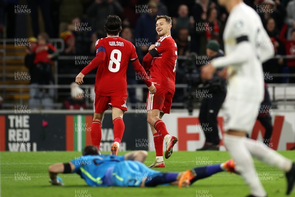 181125 - Wales v North Macedonia, FIFA World Cup European Qualifiers - Harry Wilson of Wales celebrates scoring a goal