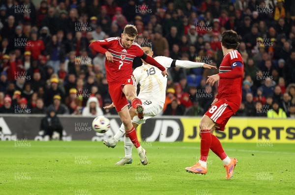 181125 - Wales v North Macedonia, FIFA World Cup European Qualifiers - David Brooks of Wales scores a goal