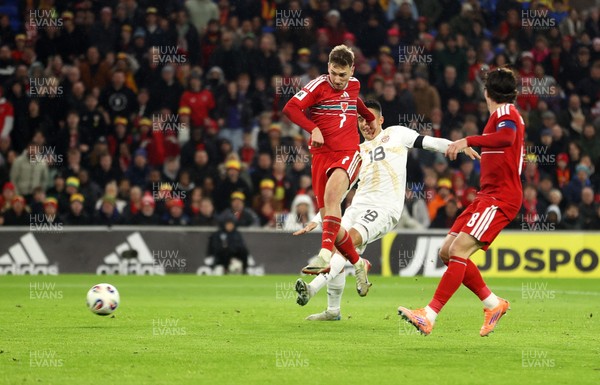 181125 - Wales v North Macedonia, FIFA World Cup European Qualifiers - David Brooks of Wales scores a goal