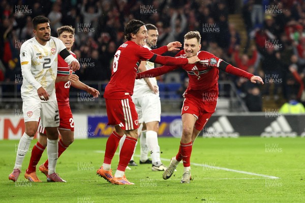 181125 - Wales v North Macedonia, FIFA World Cup European Qualifiers - David Brooks of Wales celebrates scoring a goal