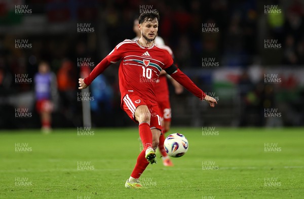 181125 - Wales v North Macedonia, FIFA World Cup European Qualifiers - Liam Cullen of Wales 