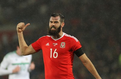 240316 - Vauxhall International Friendly - Wales v Northern Ireland -Joe Ledley of Wales