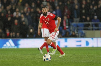240316 - Vauxhall International Friendly - Wales v Northern Ireland -Joe Ledley of Wales
