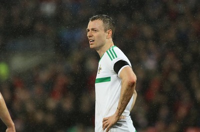 240316 - Vauxhall International Friendly - Wales v Northern Ireland -Jonny Evans of Northern Ireland