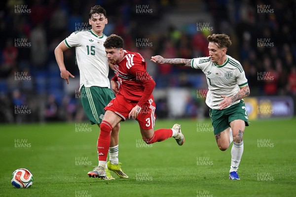 310326 - Wales v Northern Ireland - International Friendly - Neco Williams of Wales is challenged by Ethan Galbraith of Northern Ireland
