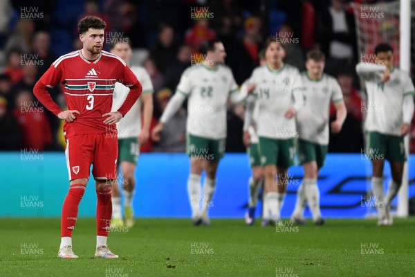 310326 - Wales v Northern Ireland - International Friendly - a dejected Neco Williams of Wales after Northern Ireland open the scoring 
