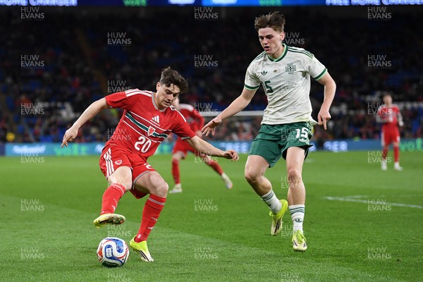 310326 - Wales v Northern Ireland - International Friendly - Daniel James of Wales is challenged by Justin Devenny of Northern Ireland