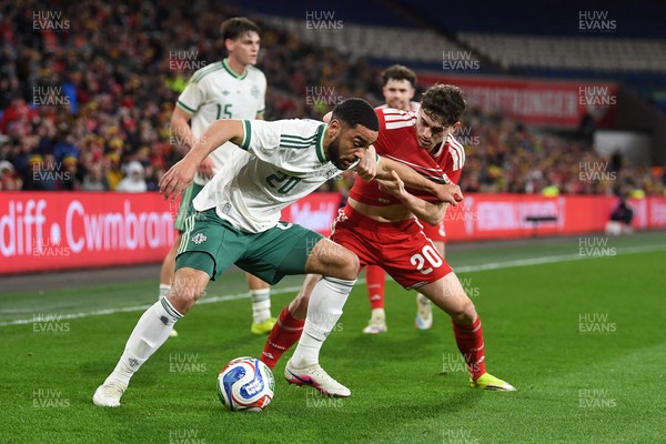 310326 - Wales v Northern Ireland - International Friendly - Daniel James of Wales is challenged by Brodie Spencer of Northern Ireland