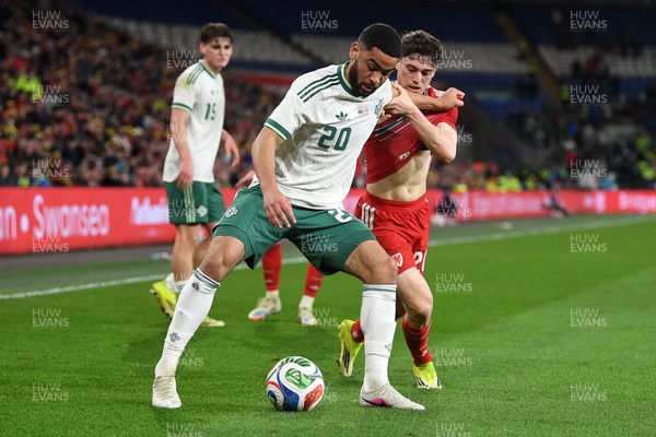 310326 - Wales v Northern Ireland - International Friendly - Daniel James of Wales is challenged by Brodie Spencer of Northern Ireland
