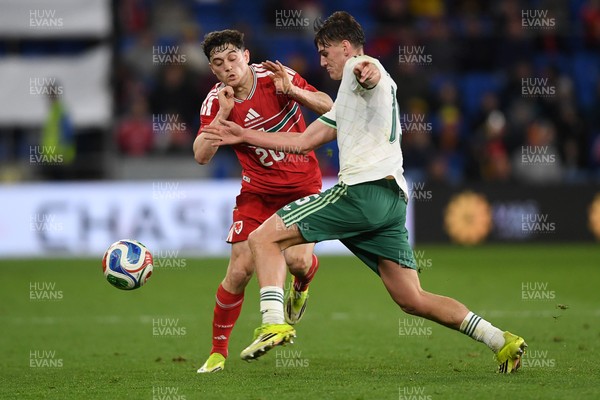 310326 - Wales v Northern Ireland - International Friendly - Daniel James of Wales is challenged by Brodie Spencer of Northern Ireland