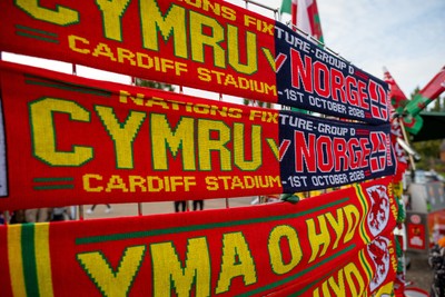 011026 - Wales v Norway - UEFA Nations League - Fans gather outside the Cardiff City Stadium as the team bus arrives ahead of kickoff