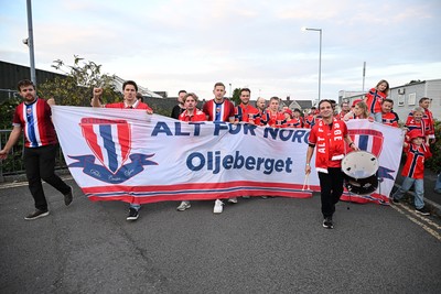 011026 - Wales v Norway - UEFA Nations League - Norway fans march their way into the ground