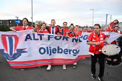 011026 - Wales v Norway - UEFA Nations League - Norway fans march their way into the ground