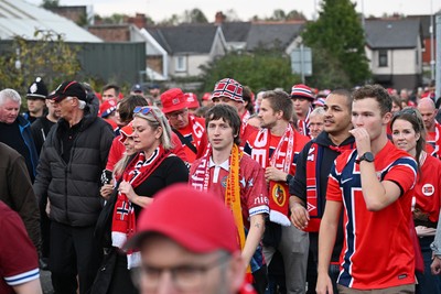 011026 - Wales v Norway - UEFA Nations League - Norway fans march their way into the ground