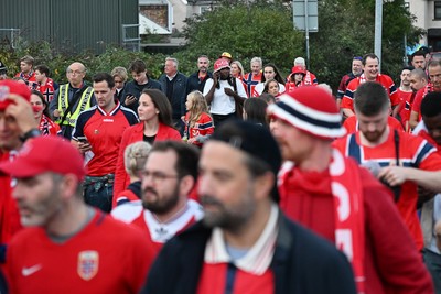 011026 - Wales v Norway - UEFA Nations League - Norway fans march their way into the ground