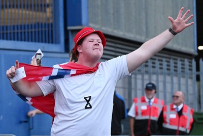 011026 - Wales v Norway - UEFA Nations League - Norway fans march their way into the ground