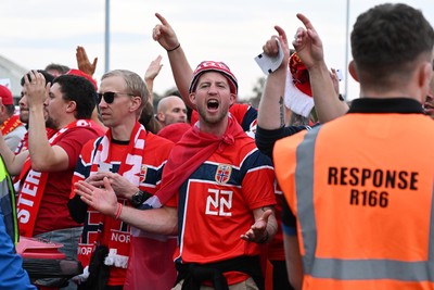 011026 - Wales v Norway - UEFA Nations League - Norway fans march their way into the ground