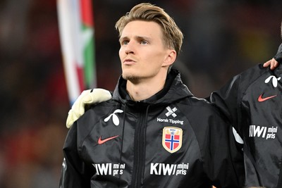 011026 - Wales v Norway - UEFA Nations League - Martin Odegaard of Norway during the anthem