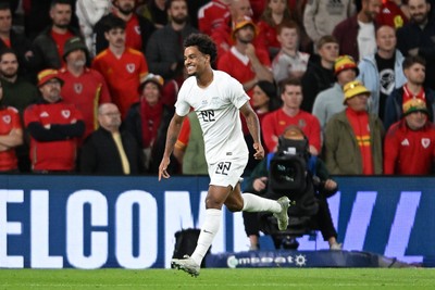 011026 - Wales v Norway - UEFA Nations League - Oscar Bobb of Norway celebrates scoring a goal
