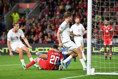 011026 - Wales v Norway - UEFA Nations League - Dan James of Wales scores a goal