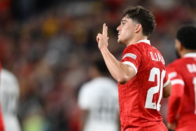 011026 - Wales v Norway - UEFA Nations League - Dan James of Wales celebrates scoring a goal